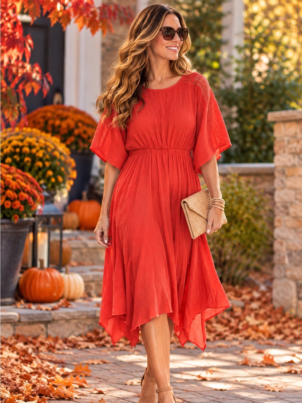 ALYX Coral Flowing Midi Dress